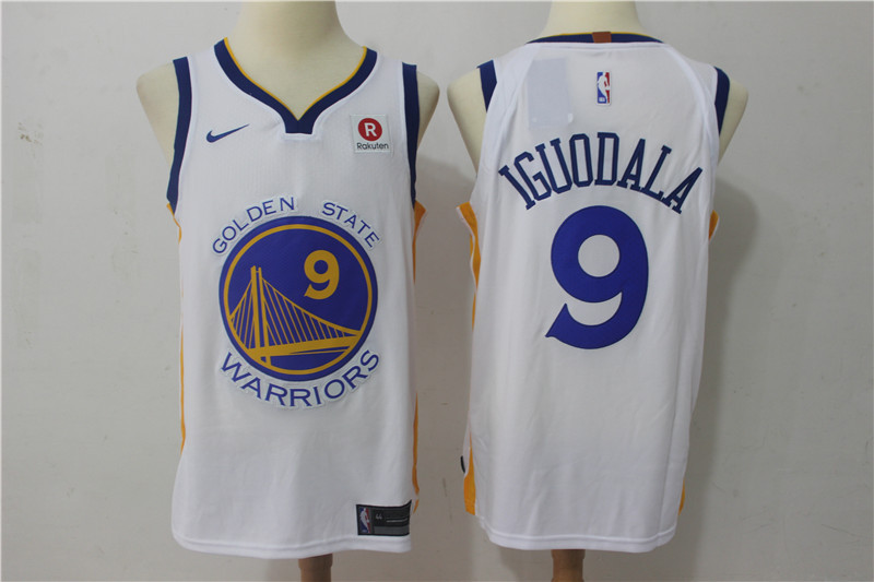 Men Golden State Warriors 9 Iguodala White Game Nike NBA Jerseys